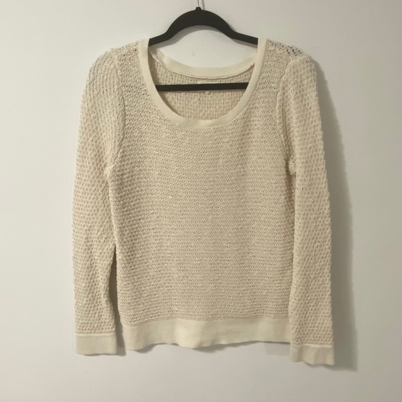 Lou & Grey Cream Knit Sweater Women’s LARGE - Picture 5 of 6